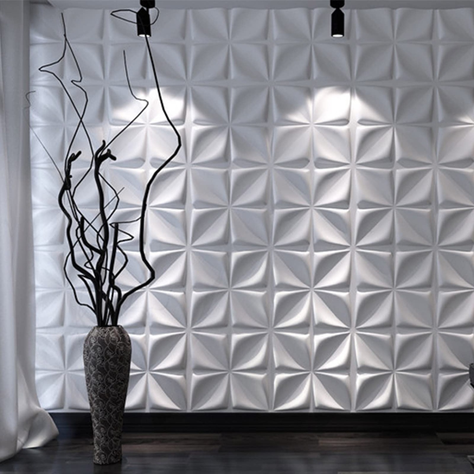 3d wall decorative panels Bulan 1 Artd Decorative D Wall Panels Textured D Wall Covering, White,  Tiles  2 Sq Ft