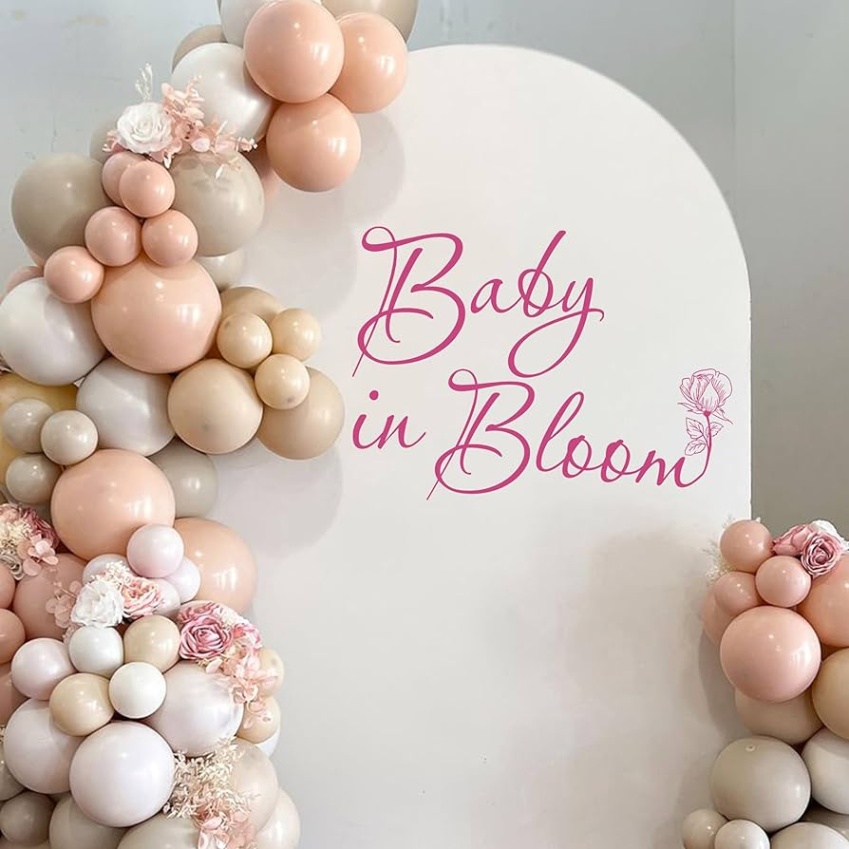 baby in bloom baby shower decorations Bulan 3 Baby in Bloom Baby Shower Party Decal Sign - Baby Shower Pregnancy Wall  Decoration Decor,Gender Reveal Girl or Boy Baby Shower Party Decorations