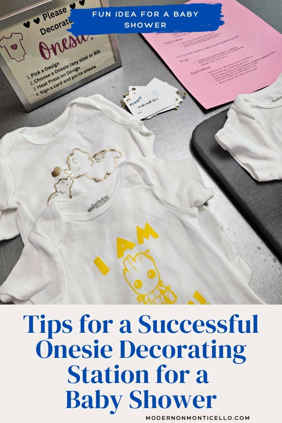 baby shower onesie decorating Bulan 3 Tips For A Successful Onesie Decorating Station - Modern on Monticello