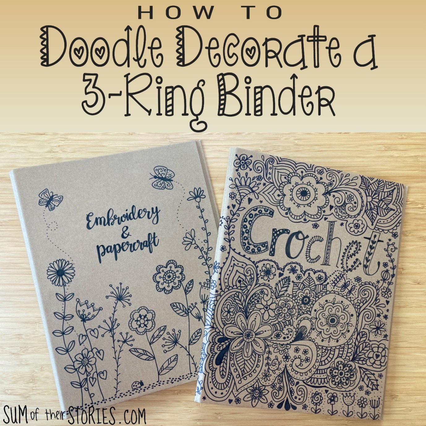 binder decoration ideas Bulan 5 Doodle Decorate a -ring binder — Sum of their Stories Craft Blog