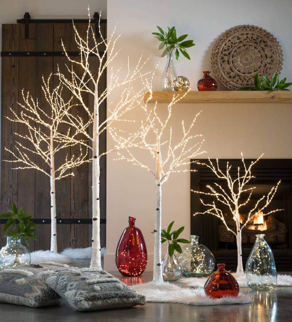 birch tree decorating ideas Bulan 5 Lighted Birch Trees: Elegant Holiday Accents