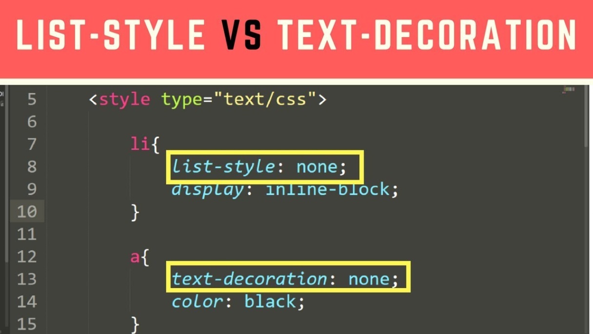 text decoration css Niche Utama Home Programming Tip Of The Day # : Differences Between LIST-STYLE VS  TEXT-DECORATION in CSS